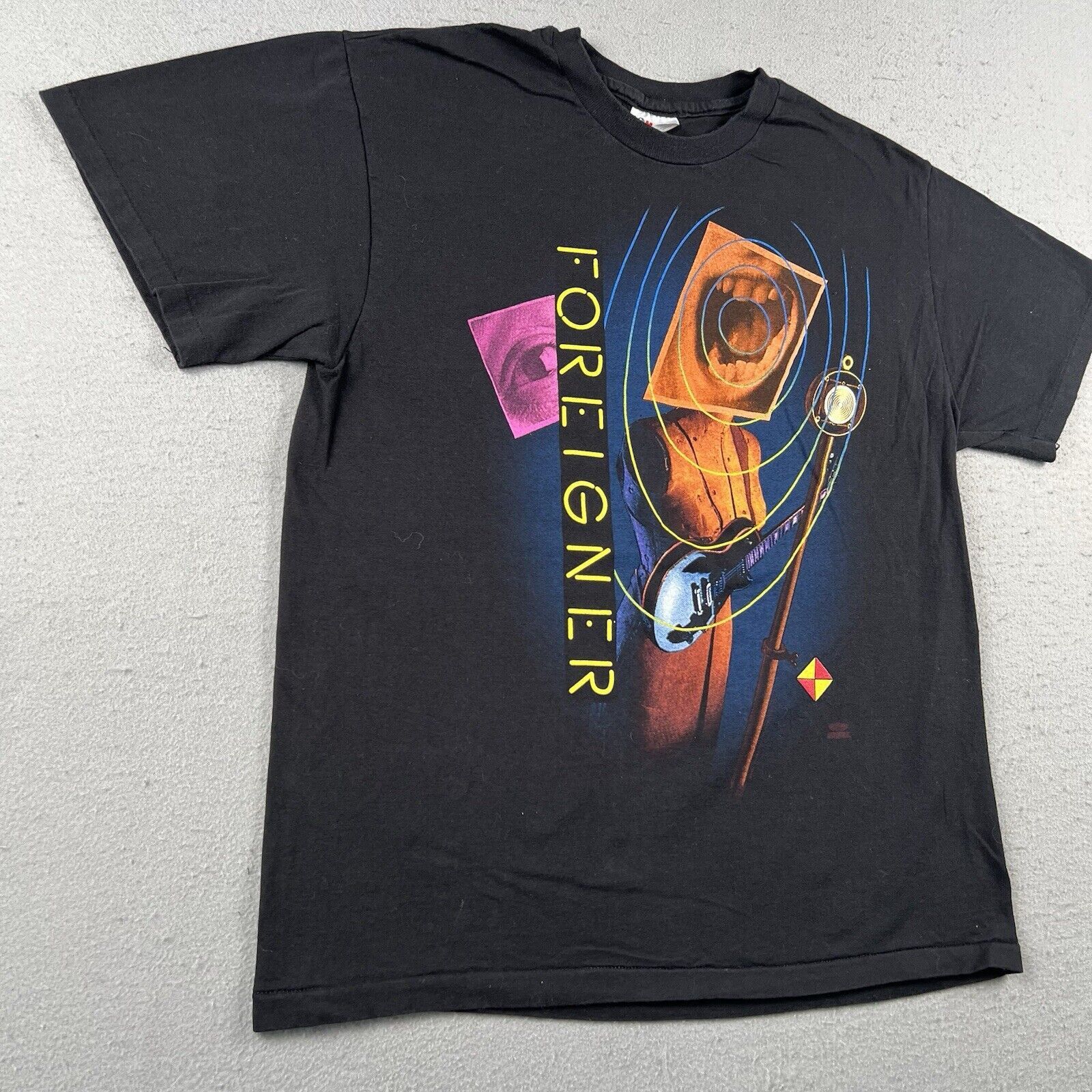 Hanes 1992 Foreigner Reunion World Tour Shirt Large Black Size US L / EU 52-54 / 3 - 10 Thumbnail