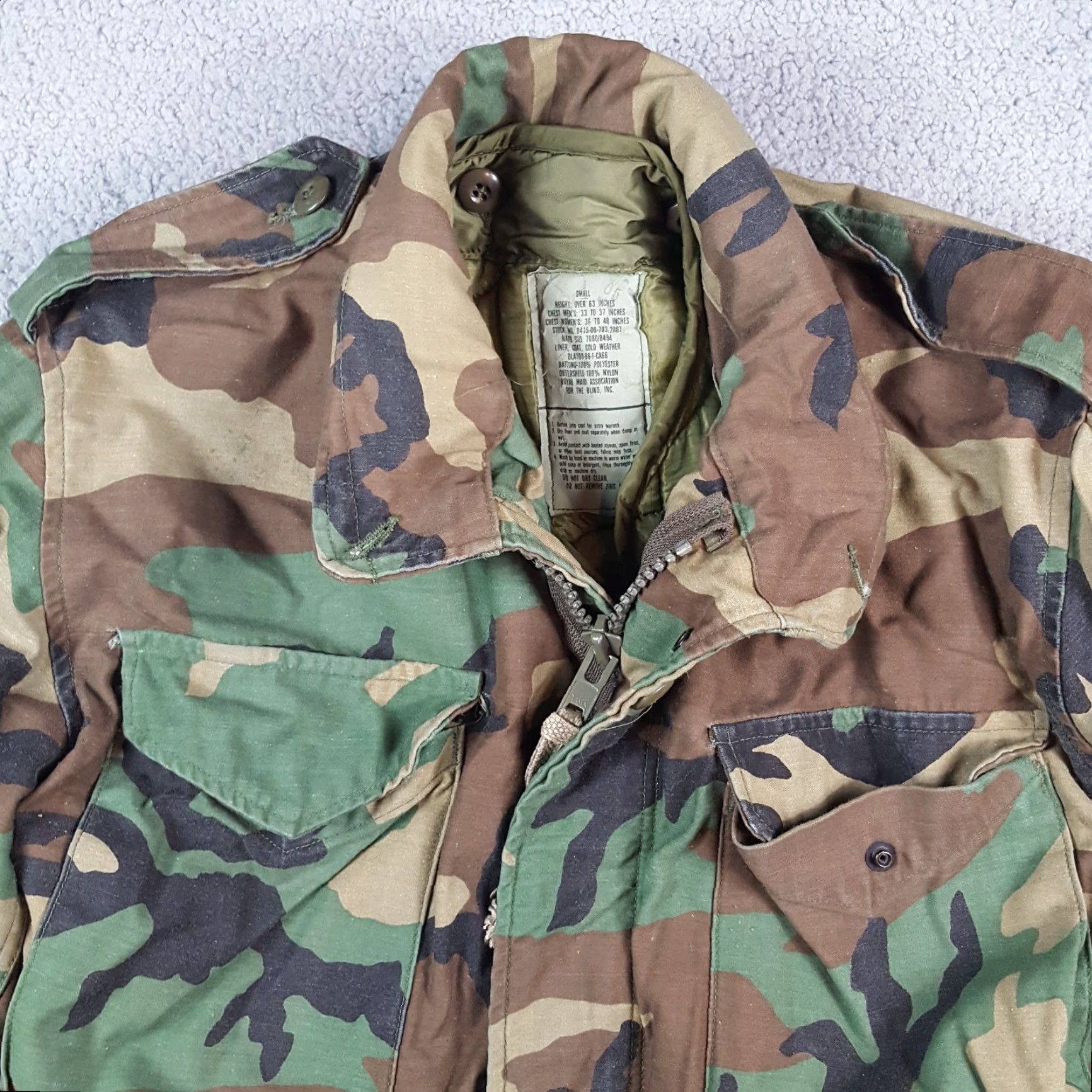 Vintage Vintage Military Coat M65 Field Jacket Men’s Size S Camouflage Cotton Lined All Seasons Retro 90s Y2K Army Camo Size US S / EU 44-46 / 1 - 2 Thumbnail