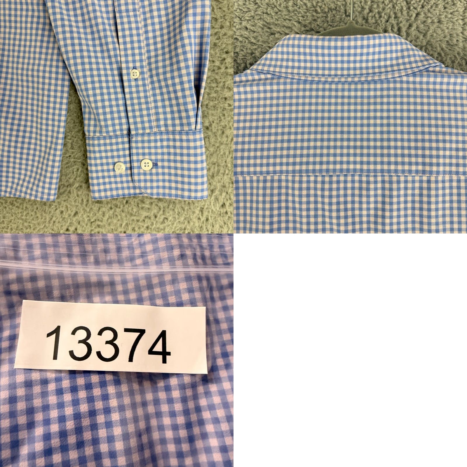 Mizzen+Main Mizzen Main Performance Button-Down Shirt Mens Size XXL Blue Gingham Long Sleeve Size US XXL / EU 58 / 5 - 9 Thumbnail