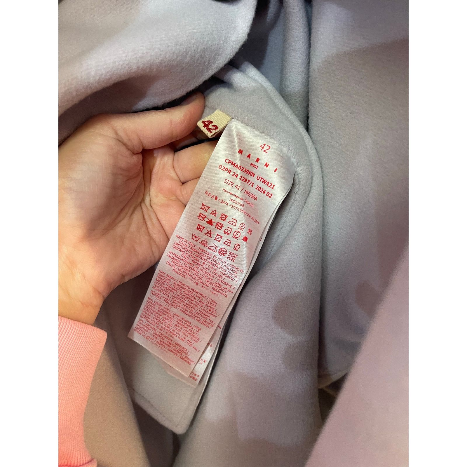 Marni Marni Lilac Wool Cashmere Belted Coat –Size 40 NWT Size M / US 6-8 / IT 42-44 - 13 Thumbnail