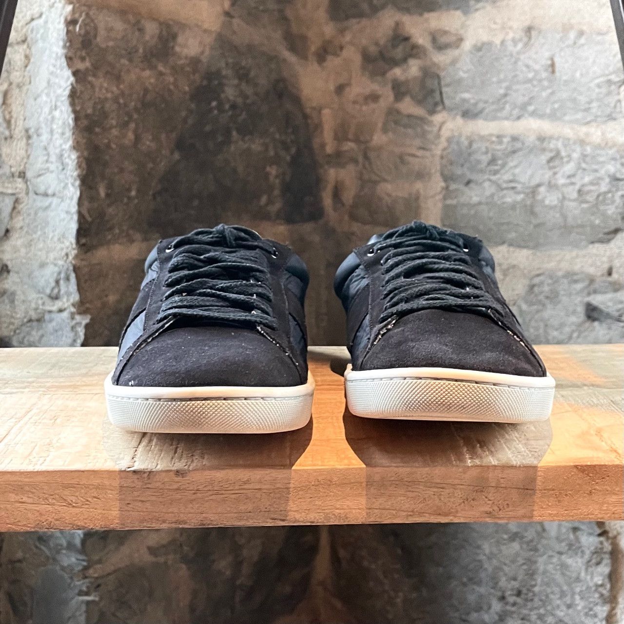 Saint Laurent Paris Saint Laurent Black Suede Nylon Low-top Sneakers Size US 8.5 / EU 41-42 - 3 Thumbnail