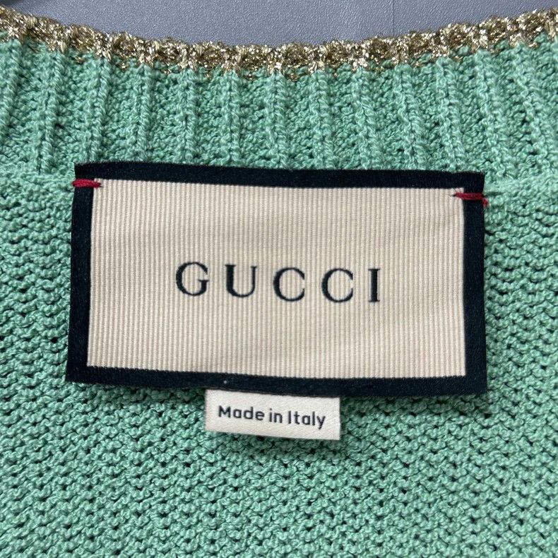 Gucci Gucci Peacock green gold-bordered cardigan coat 2506-Nextar Size S / US 4 / IT 40 - 4 Thumbnail