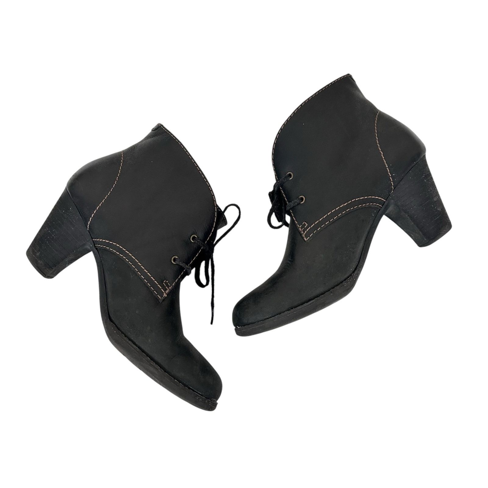 Clarks Clarks Bergen Black Leather Heeled Booties Sz 8.5 Size US 8.5 / IT 38.5 - 1 Thumbnail