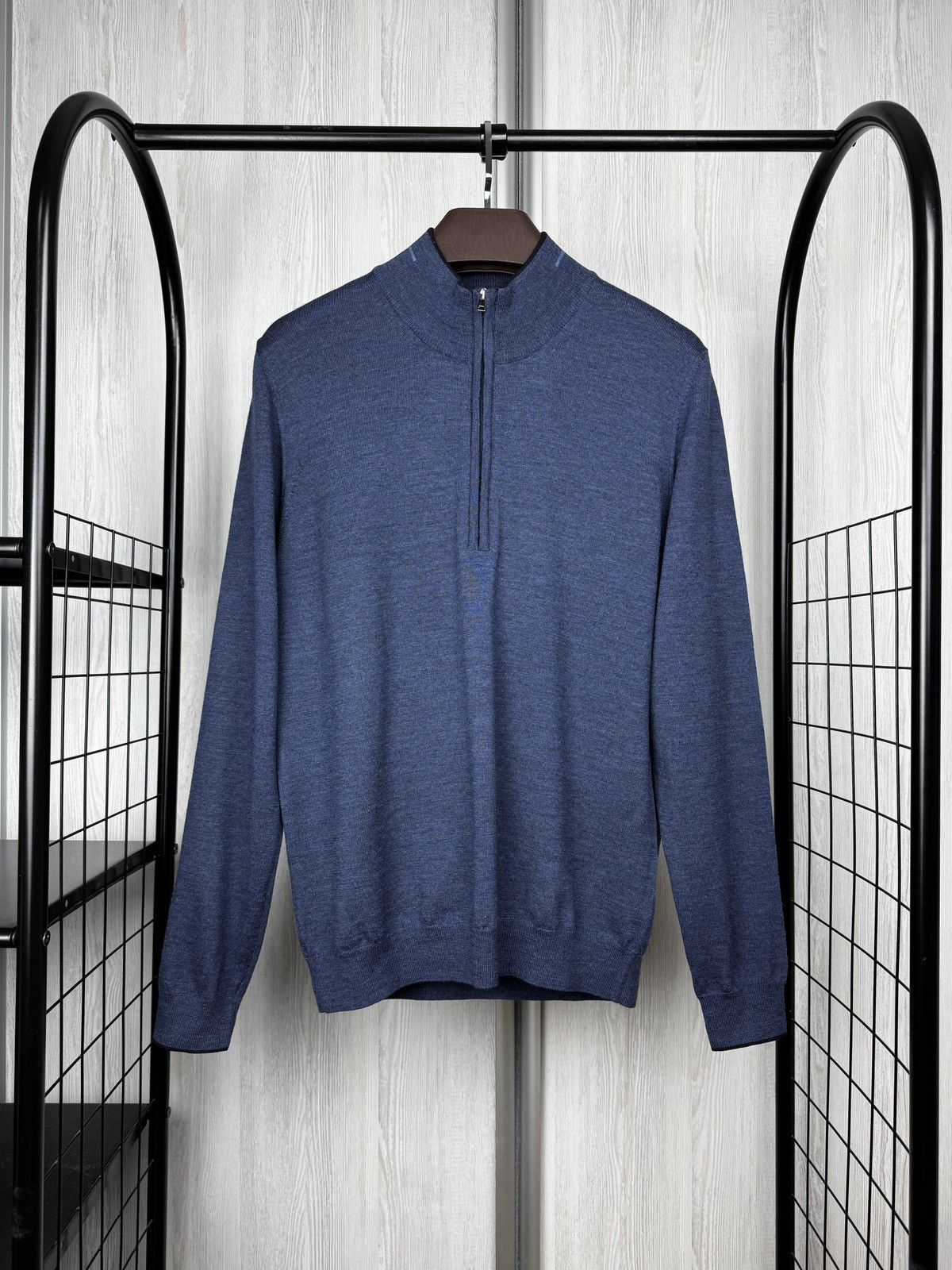 Pal Zileri Pal Zileri 1/3 zip pure wool pullover sweater Size US M / EU 48-50 / 2 - 1 Thumbnail
