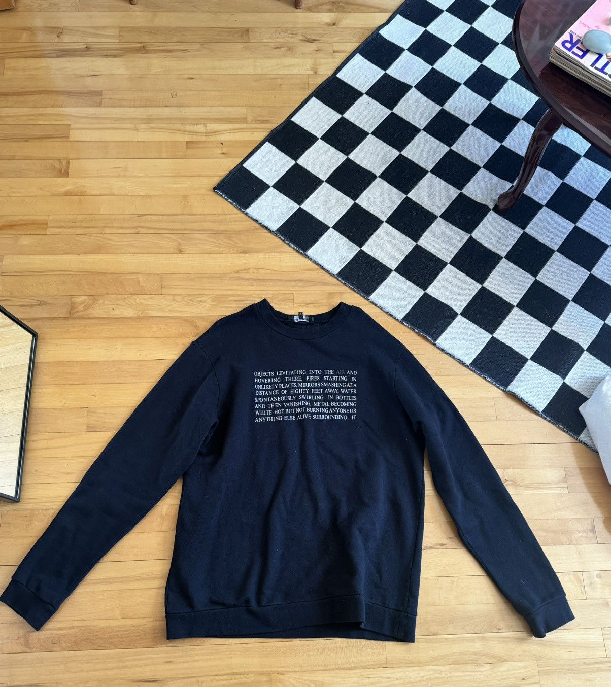 image of Raf Simons History Of My World Crewneck in Black, Men's (Size Large)