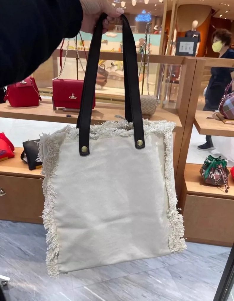 Vivienne Westwood Vivienne Westwood size os Painted canvas bag in beige Size ONE SIZE - 3 Thumbnail