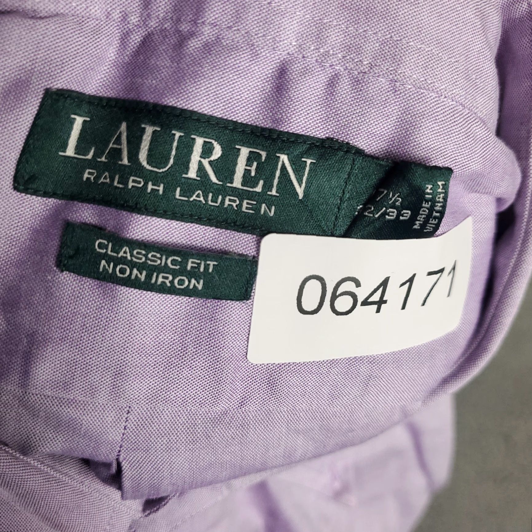 Ralph Lauren RALPH LAUREN Dress Shirt Mens Size 17.5 Blue Long Sleeve Button-Down Solid Classic Modern Size 46R - 7 Thumbnail