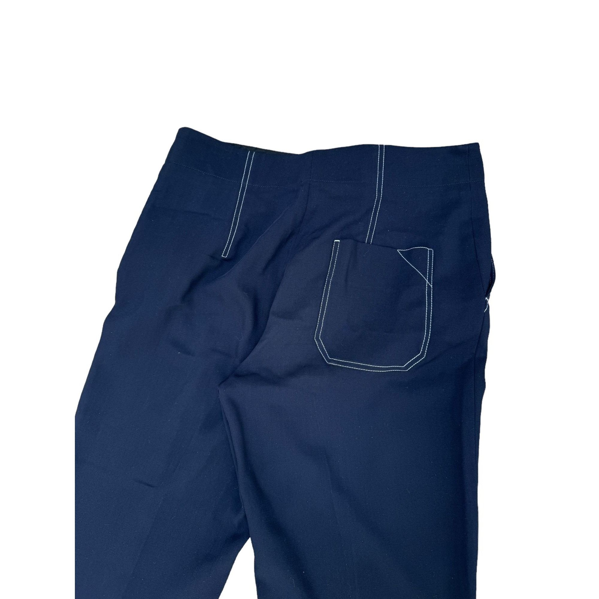 Celine Phoebe Philo Navy Wool Wide Pants Size 28" / US 6 / IT 42 - 5 Thumbnail