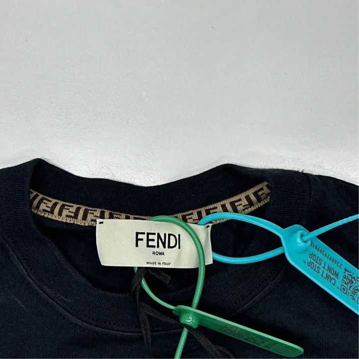 Fendi FENDI Black Logo Print Short Sleeve T-Shirt -2507 Size XXS / US 00 / IT 34 - 2 Thumbnail