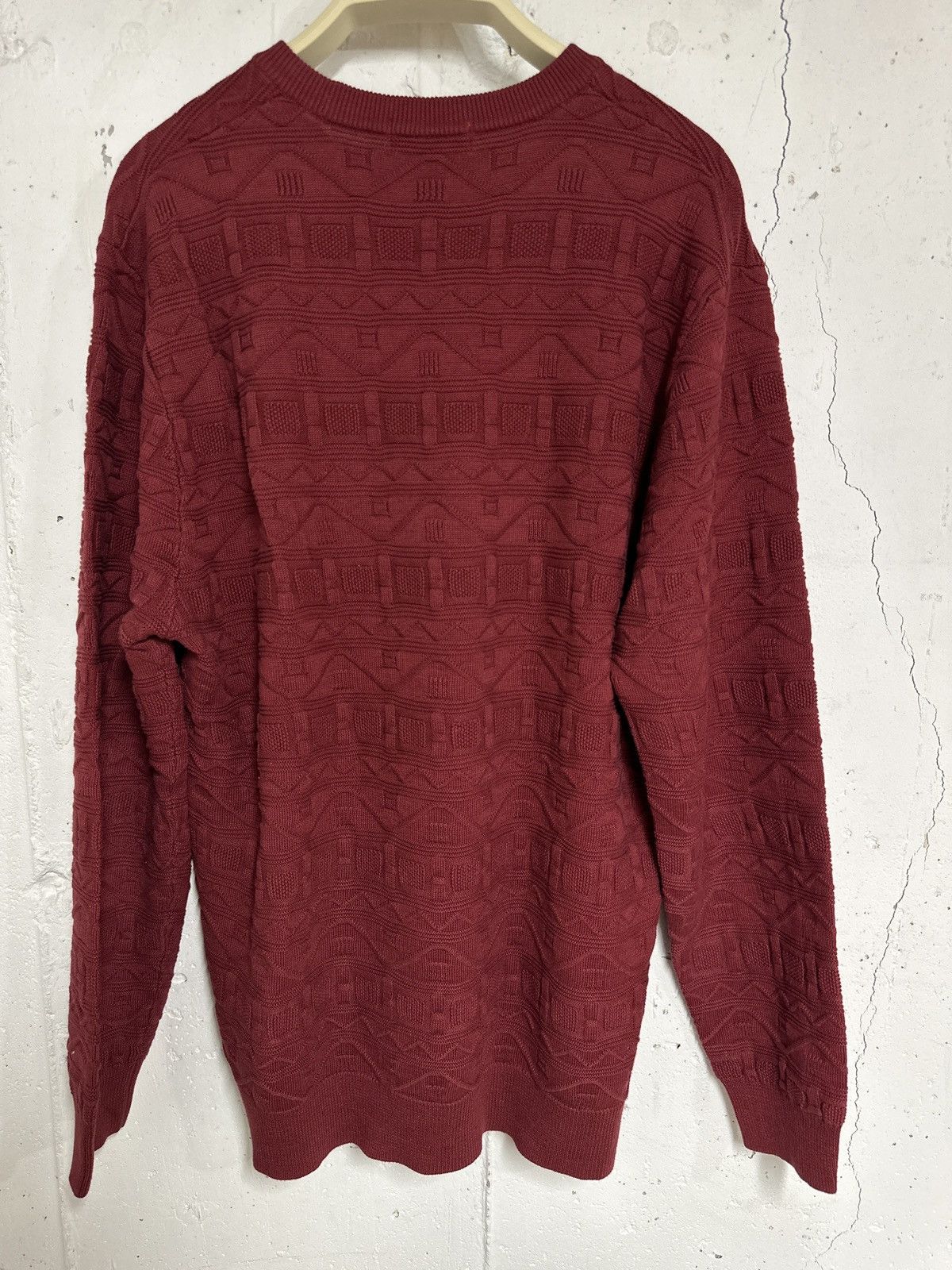Supreme Supreme Jacquard Knit Sweater Burgundy Large Size US L / EU 52-54 / 3 - 3 Thumbnail
