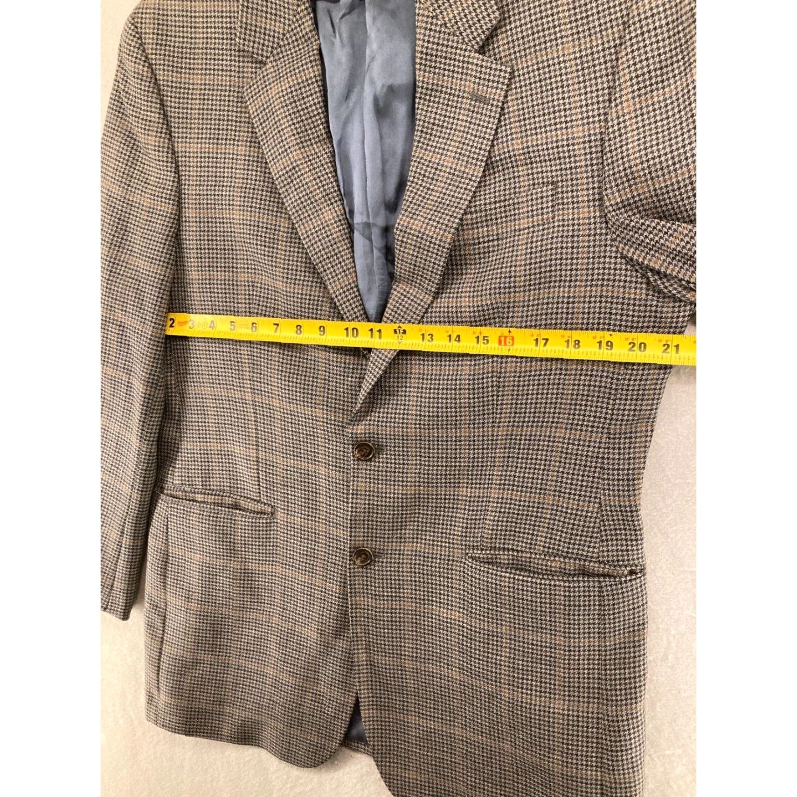 Ralph Lauren LAUREN RALPH LAUREN Mens Blazer 40L Brown Herringbone Wool Classic Fit Two-Button Size 40R - 2 Thumbnail