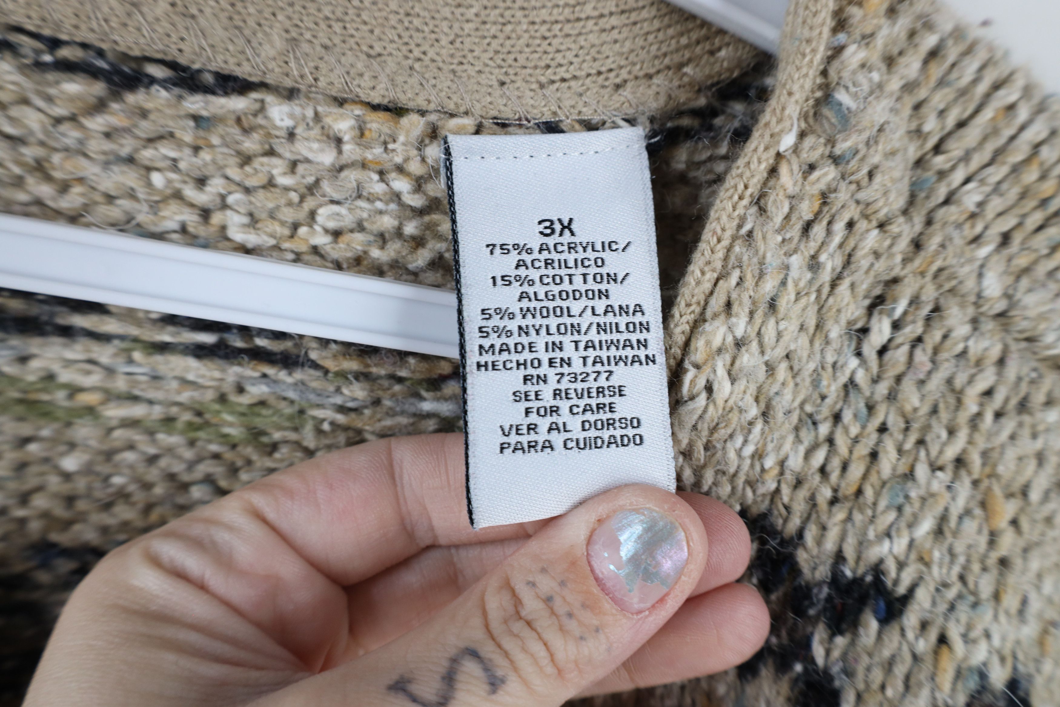 Vintage Vintage 90s Streetwear Fair Isle Knit Cardigan Sweater Size 3XL / US 20-22 - 5 Thumbnail