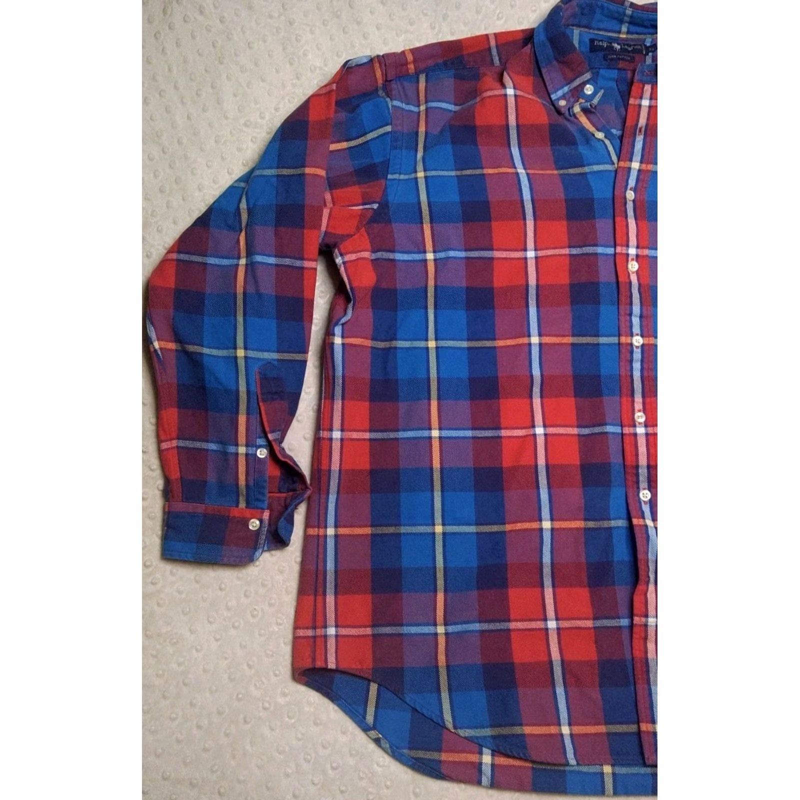 Ralph Lauren Ralph Lauren Flannel Shirt Heavy-Weight 100% Cotton Red/Blue Mens XL Vintage Button-Up Plaid Size US XL / EU 56 / 4 - 3 Thumbnail
