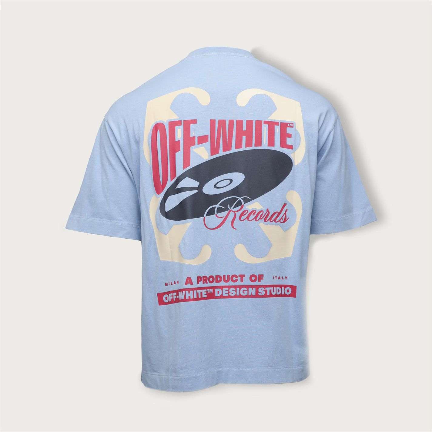 Off-White o1g2r1mq0226 Vinyl Short Sleeve T-Shirt In Light Blue Size US XS / EU 42 / 0 - 3 Thumbnail
