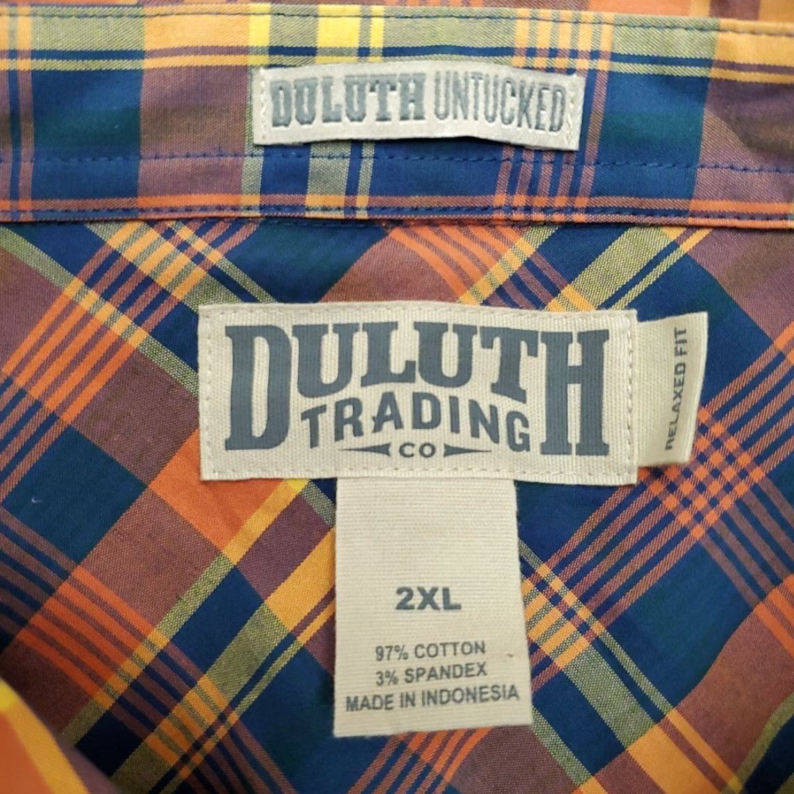 Duluth Trading Company Duluth Trading Shirt Mens XXL Orange Plaid Untucked Slight Stretch Short Sleeve Button-Up Casual Mens Size US XXL / EU 58 / 5 - 5 Thumbnail