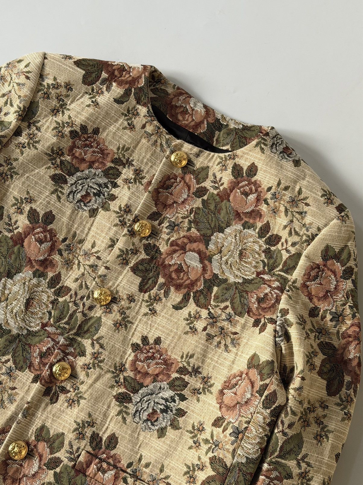 Celine Celine Pre-Spring 2020 Beige Floral Print Evening Jacket Size S / US 4 / IT 40 - 5 Thumbnail