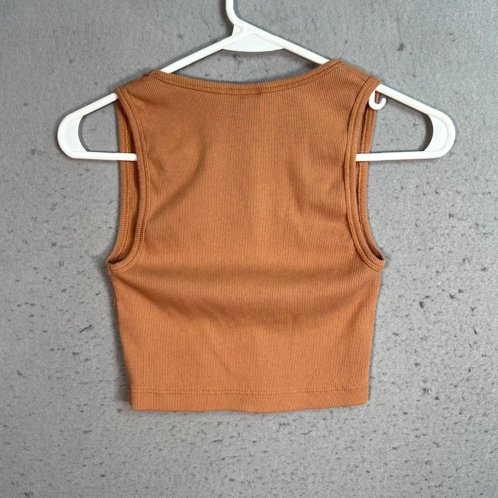 Topshop Topshop Tank Shirt Women XS Brown Ribbed Cotton & Elastane Blend Scoop Neck Sleeveless Vintage 0 - 2 Size XS / US 0-2 / IT 36-38 - 2 Thumbnail