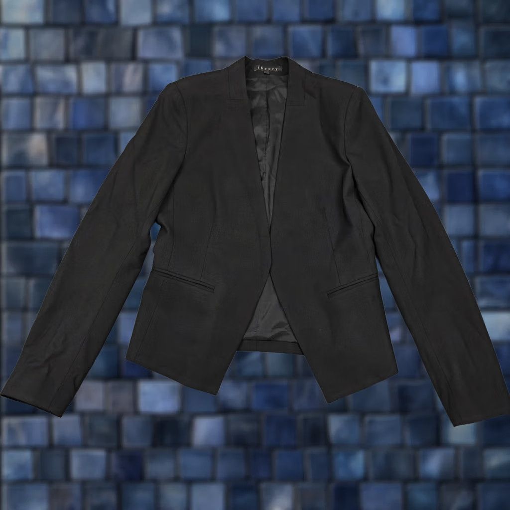 Theory Theory Womens Blazer Black Wool Blend Lined Stretch Jacket Workwear 4 Size S / US 4 / IT 40 - 1 Thumbnail