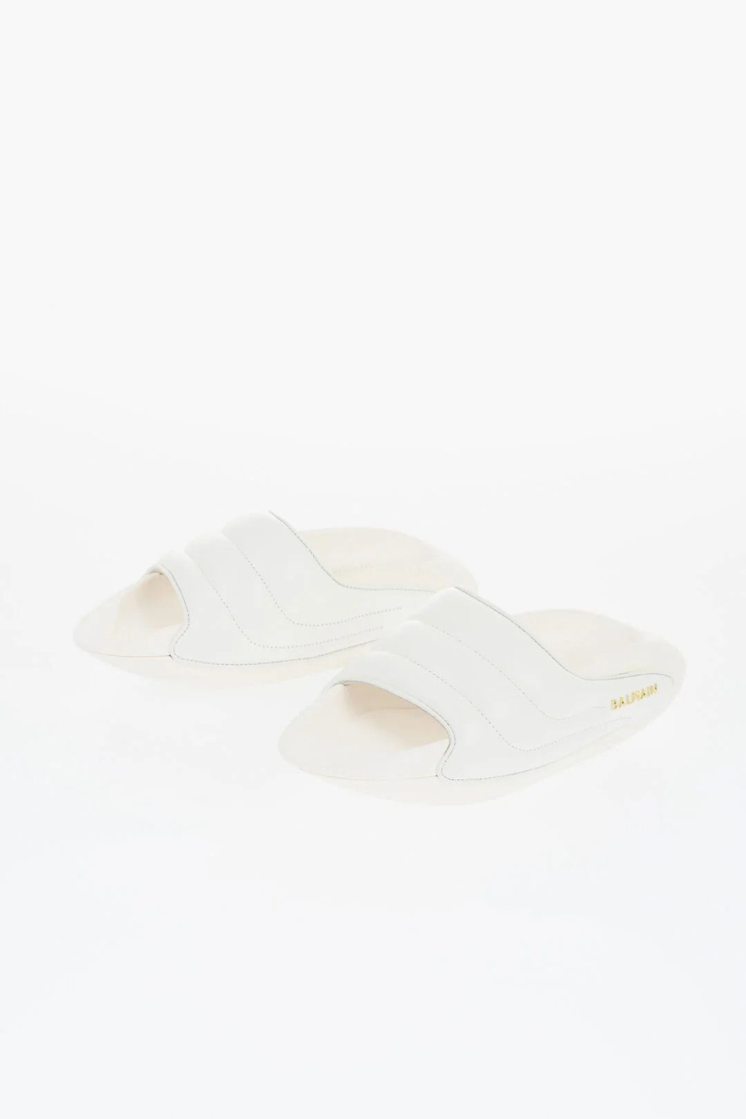 Balmain og1mm0326 Quilted Leather Sandals in White Size US 11 / IT 41 - 2 Thumbnail