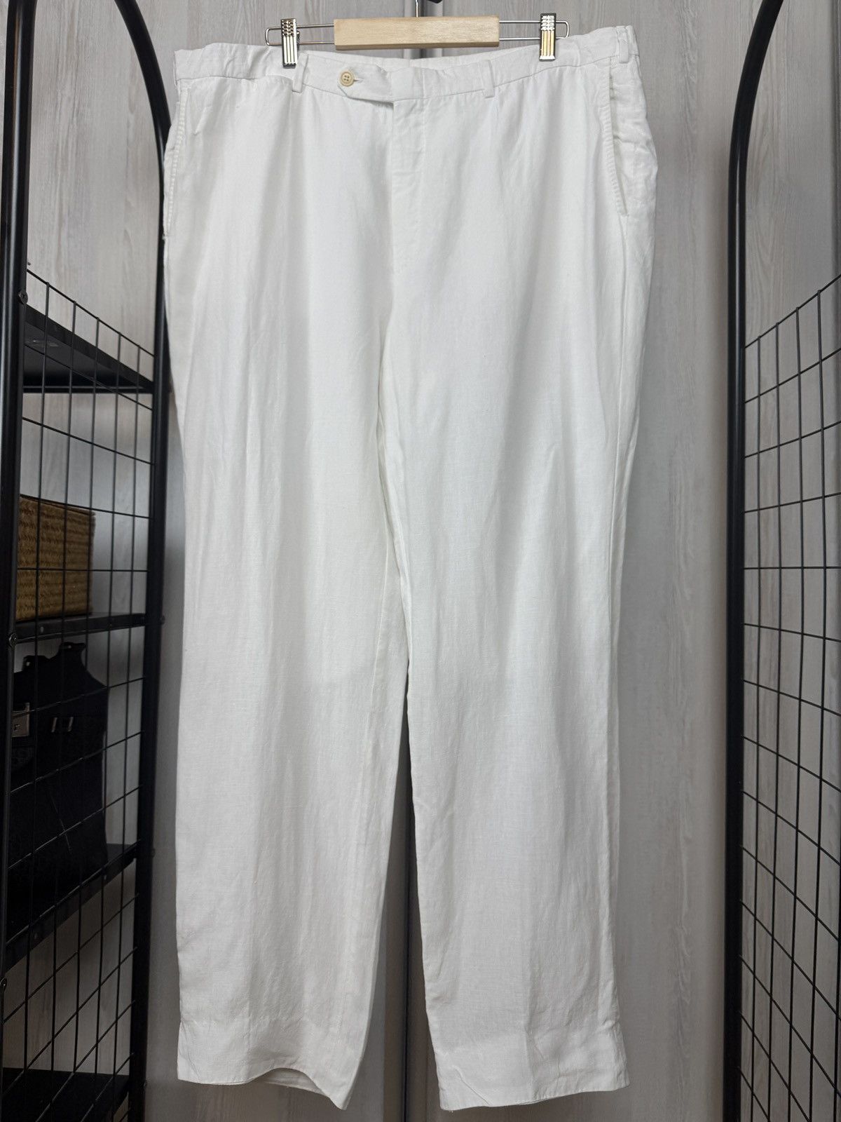 Ermenegildo Zegna Ermenegildo Zegna pure linen white classic casual pants Size US 40 / EU 56 - 2 Thumbnail