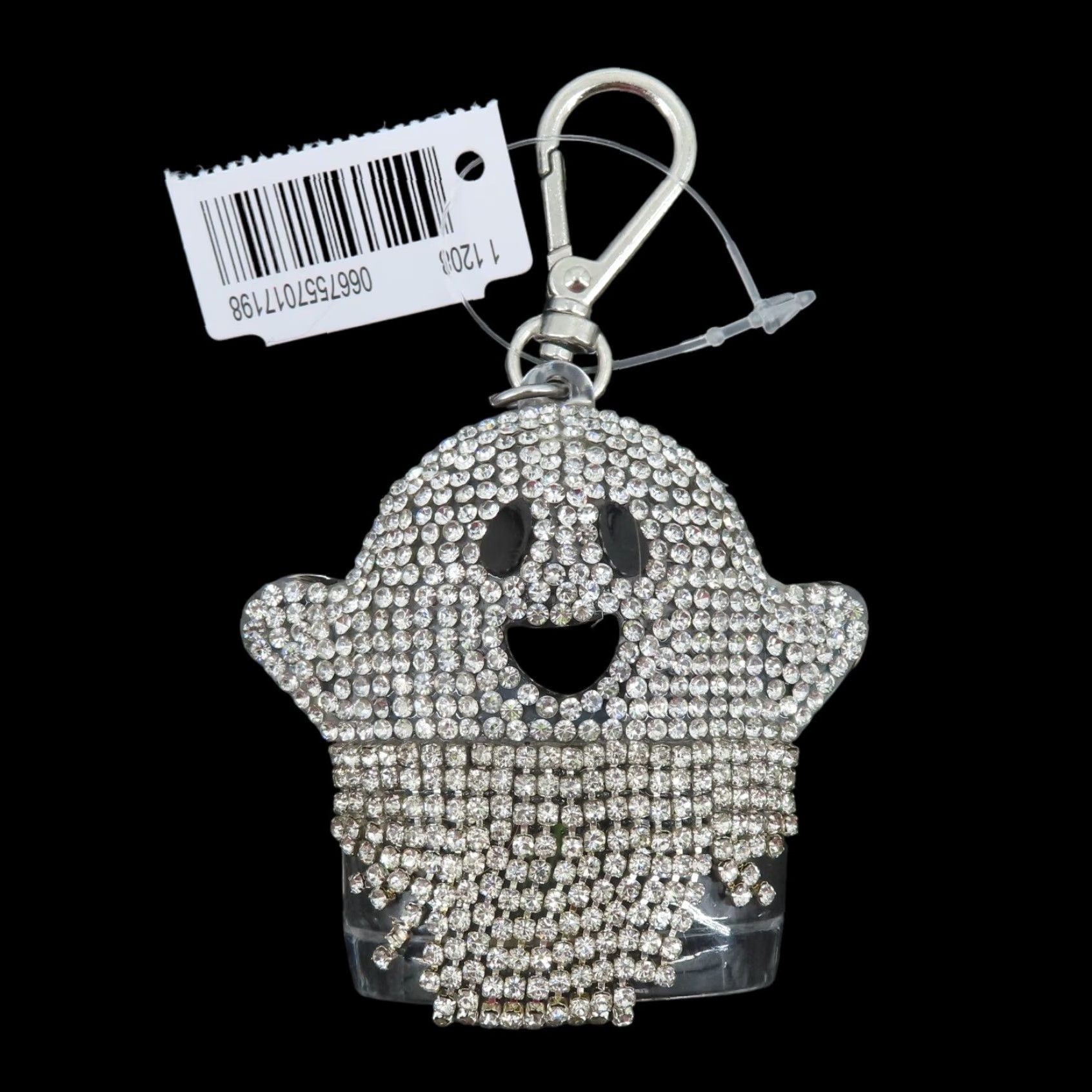 Vintage Bath & Body Works Ghost PocketBac Keychain Clip Rhinestone Bling Silver NEW Halloween Unisex Size ONE SIZE - 2 Thumbnail