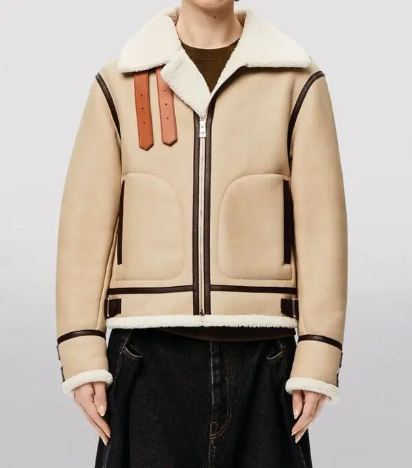 Loewe Shearling Aviator Jacket Soft White Size 50 Size US L / EU 52-54 / 3 - 2 Thumbnail