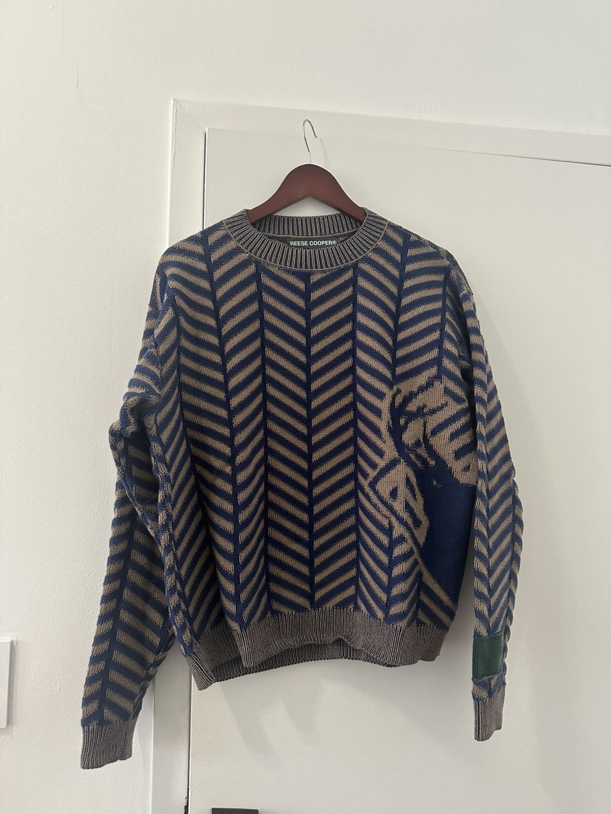 Reese Cooper Reese Cooper Herringbone Deer Head Sweater Size L Size US L / EU 52-54 / 3 - 1 Thumbnail