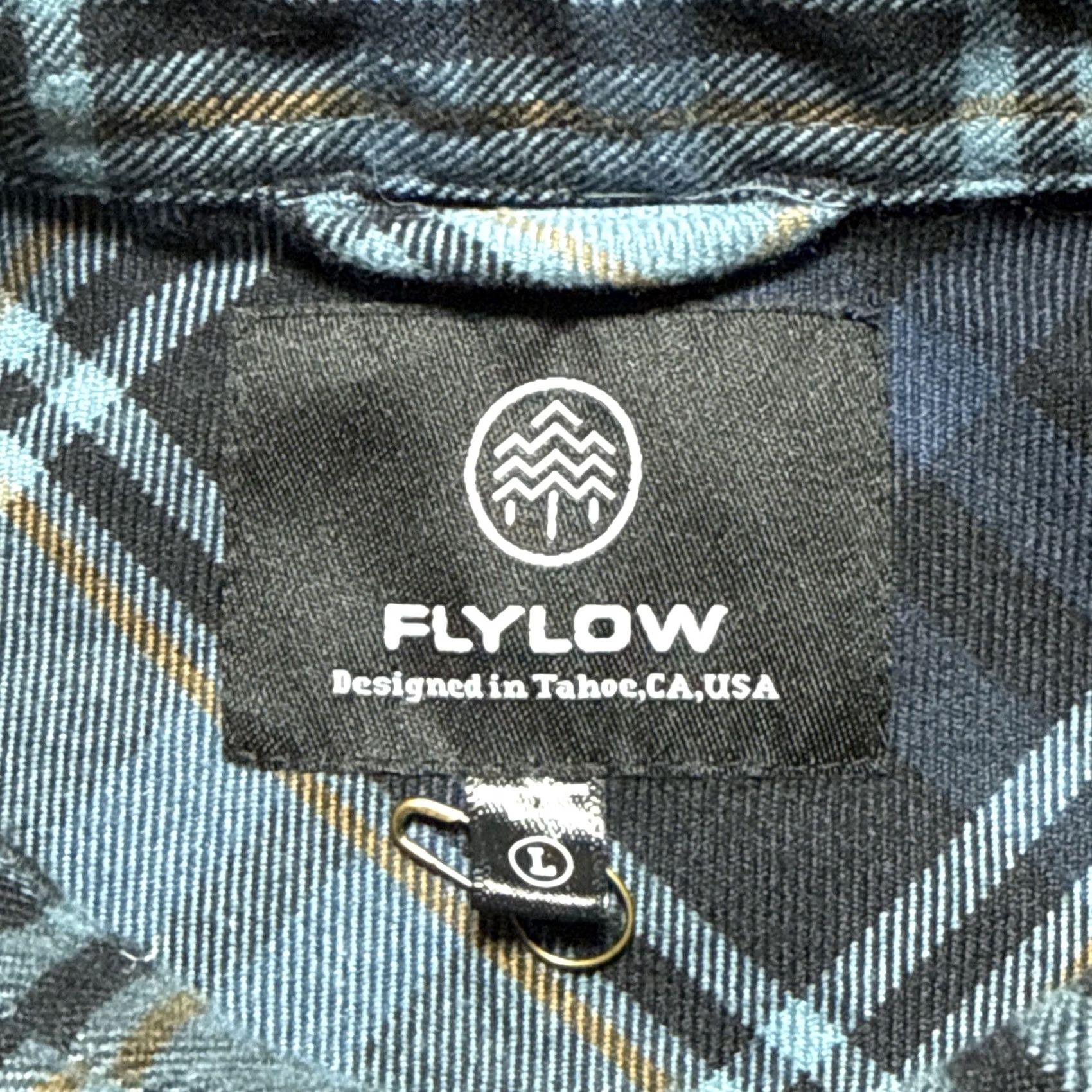 Flylow Shirt Mens L Blue Green Plaid Handlebar Tech Flannel Snap Nwot, Men's — image 3 of 6