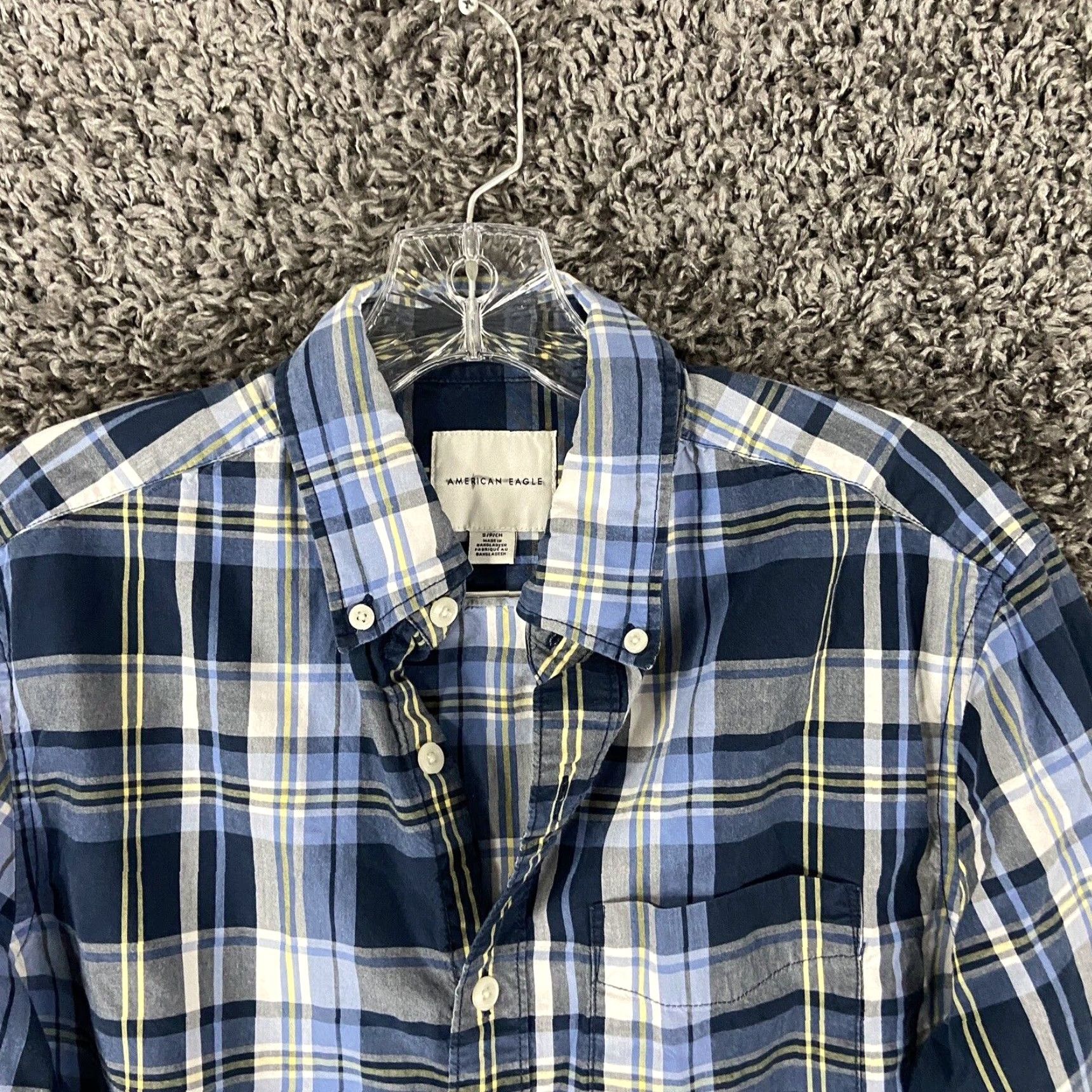 American Eagle Outfitters American Eagle Shirt Men S Long Sleeve Plaid Blue Multicolor Size US S / EU 44-46 / 1 - 5 Thumbnail