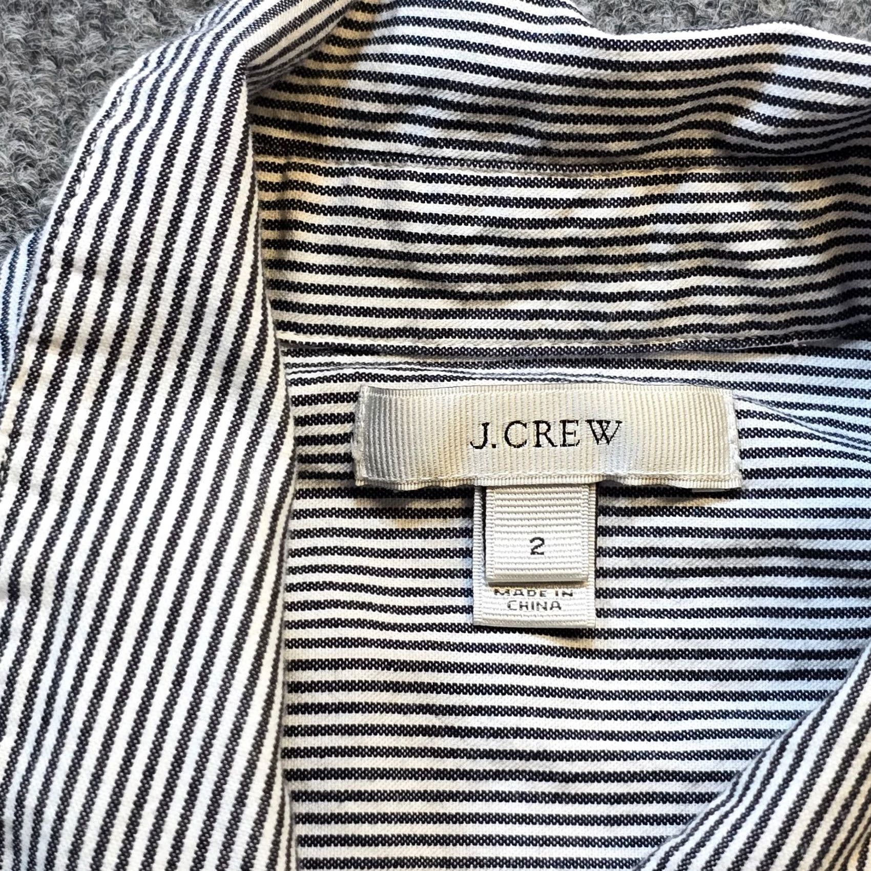 Vintage J Crew Top Womens Size 2 Black White Striped Button 3/4 Sleeve Classic Career Blouse Shirt Womens Size XS / US 0-2 / IT 36-38 - 3 Thumbnail