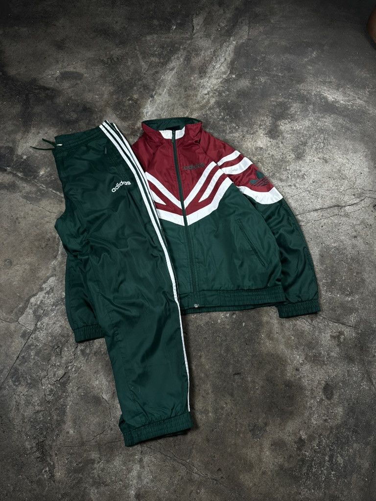 Adidas 90s Vintage Adidas Nylon Tracksuit Set Size US M / EU 48-50 / 2 - 1 Thumbnail