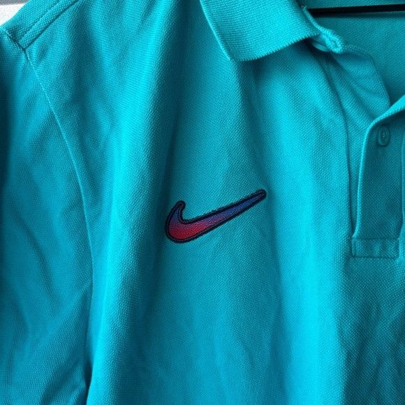 Nike NIKE x FC BARCELONA TEAL POLO T-SHIRT SZ LARGE L Size US L / EU 52-54 / 3 - 7 Thumbnail