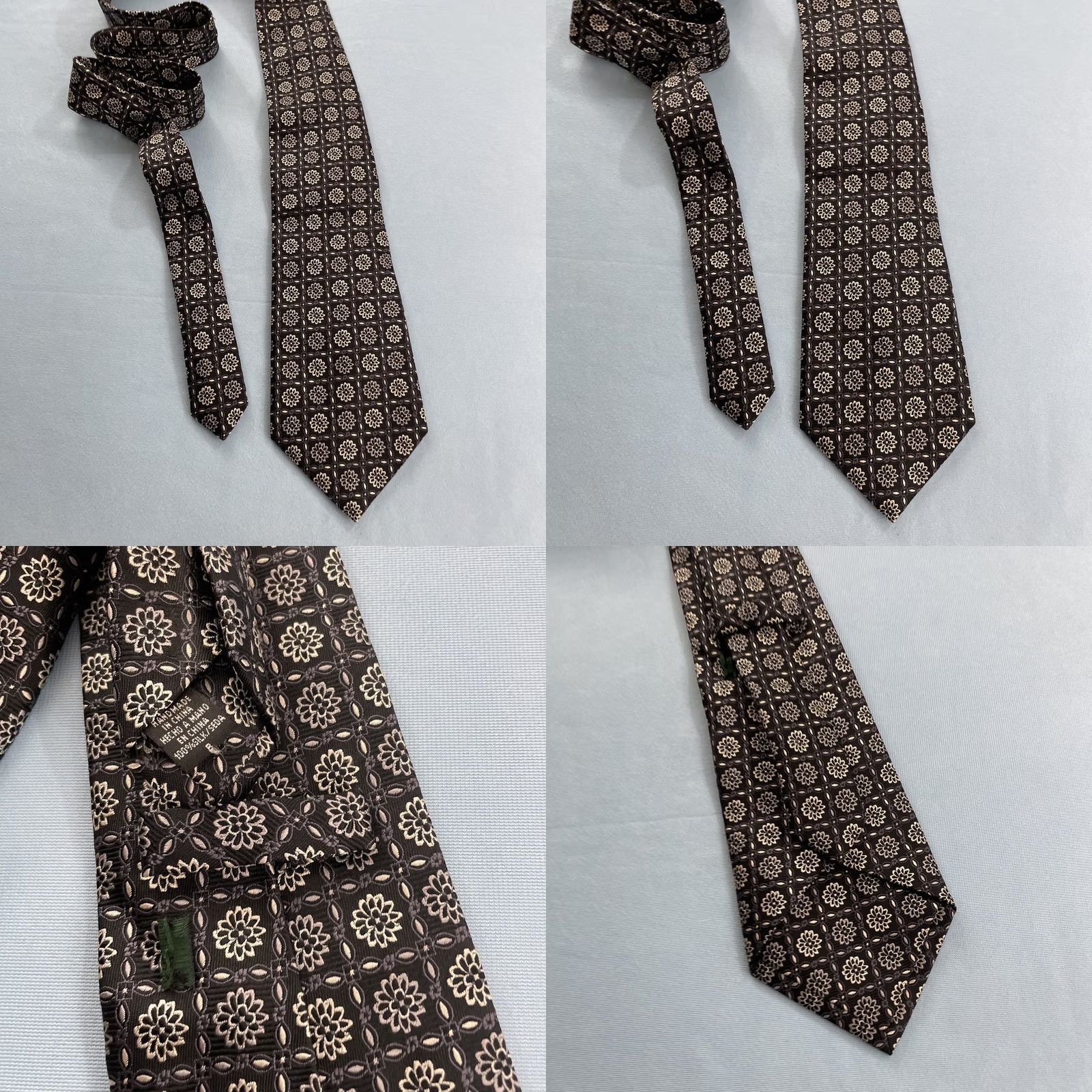 Vintage VINTAGE Necktie Silk Tie Deco Floral Woven Texture Blue White 4x60" Geometric Vintage Capsule Necktie Mens Size ONE SIZE - 10 Thumbnail