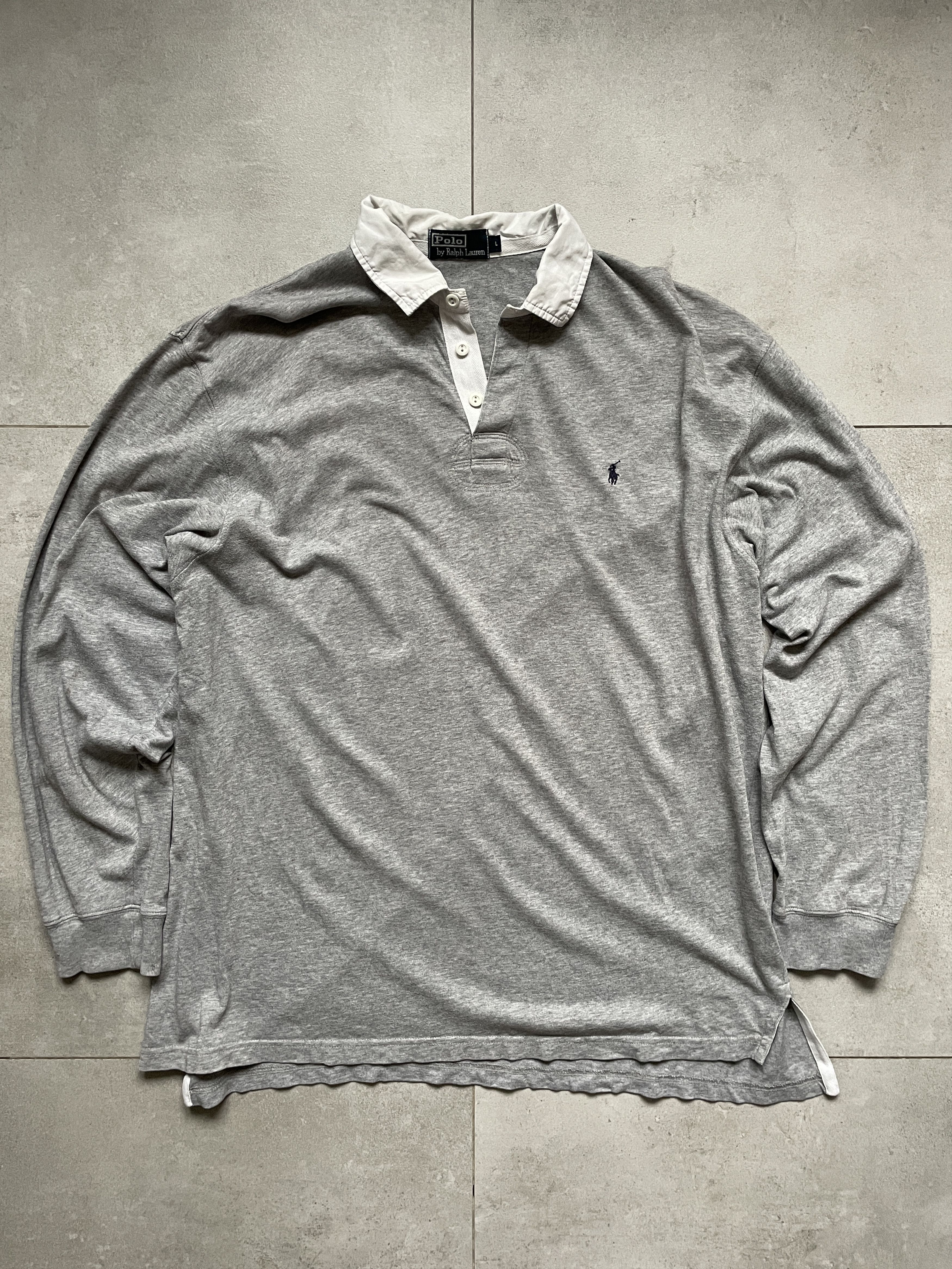 Polo Ralph Lauren POLO RALPH LAUREN GREY LONGSLEEVE RUGBY POLO TEE Size US XL / EU 56 / 4 - 1 Thumbnail