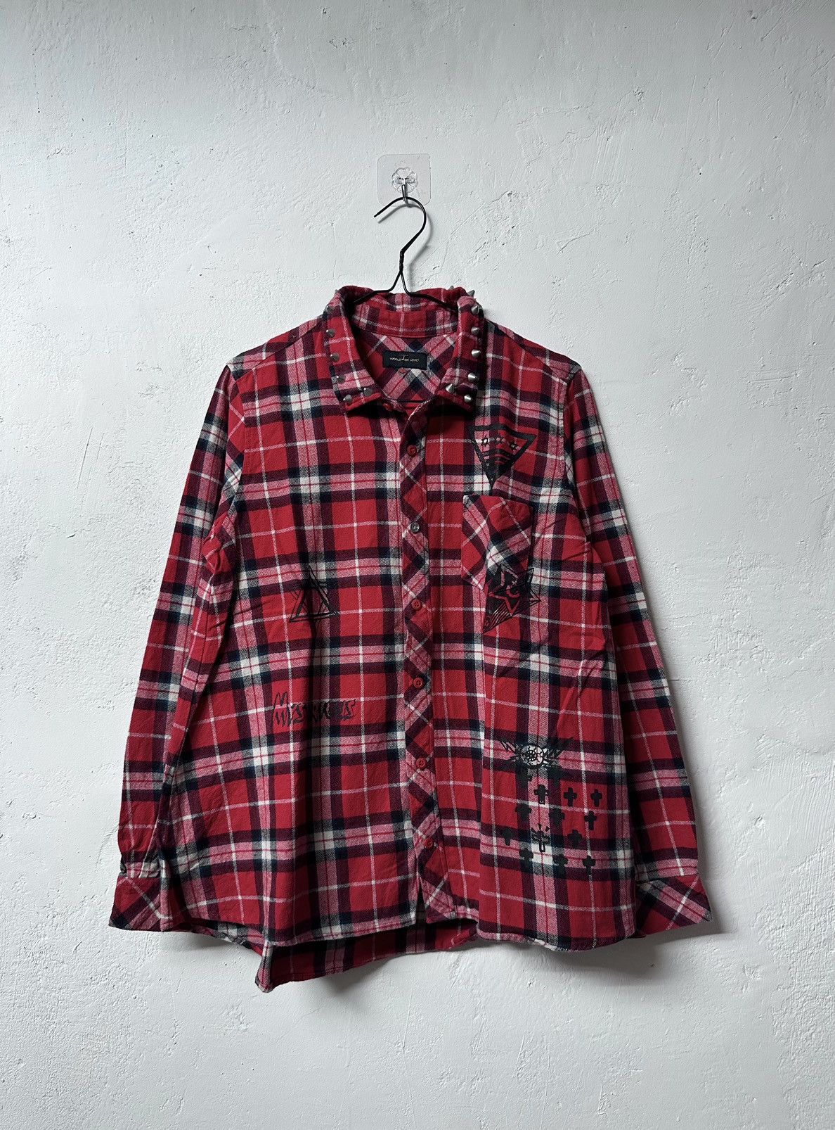 If Six Was Nine Japanes World wide love studded plaid button shirt Size US M / EU 48-50 / 2 - 1 Thumbnail