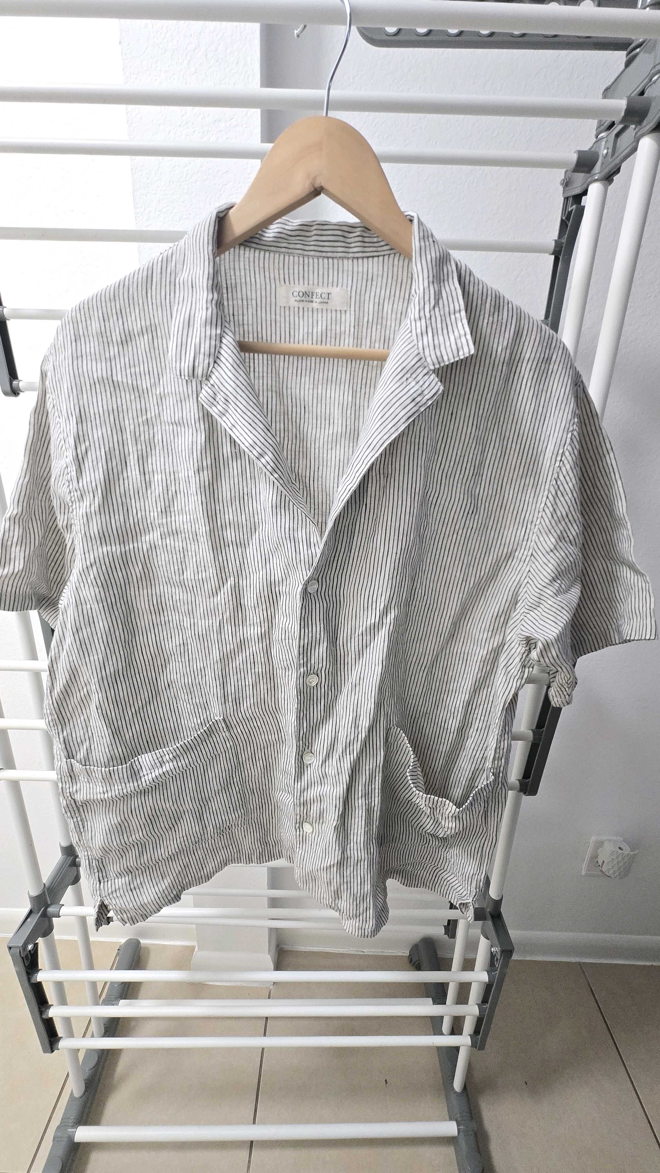 Number (N)ine Confect Short Sleeve Striped Linen Shirt Size US M / EU 48-50 / 2 - 1 Thumbnail
