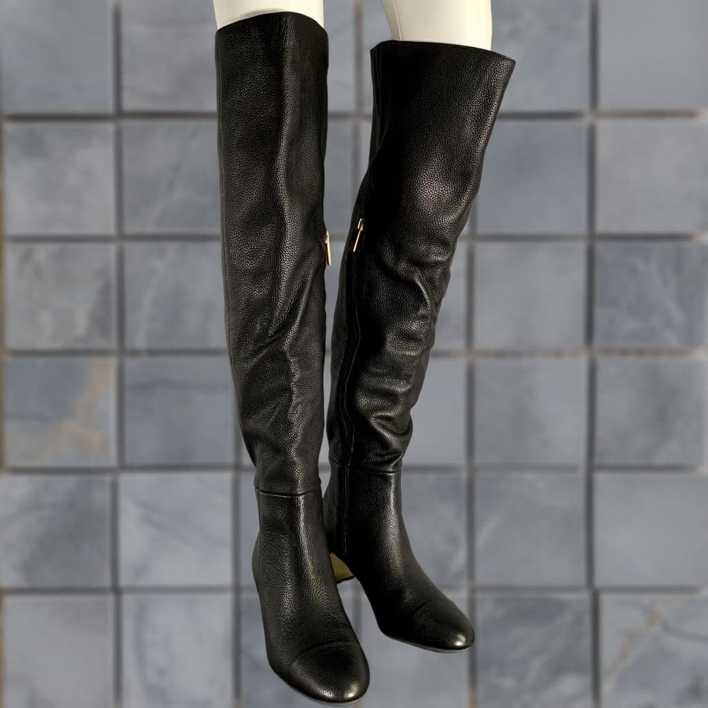 Kurt Geiger KURT GEIGER Black Gold Leather Pebble Grain Boots Size 8 Women Size US 8 / IT 38 - 1 Thumbnail