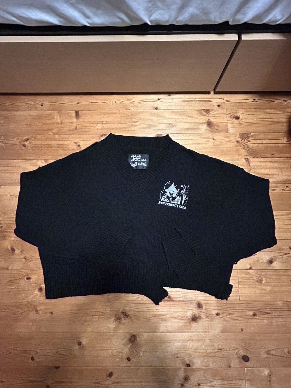 トップス RRR123 Penta cropped knit RRR123 Mens Rivington Roi Rebis Black Penta Cropped Sweater