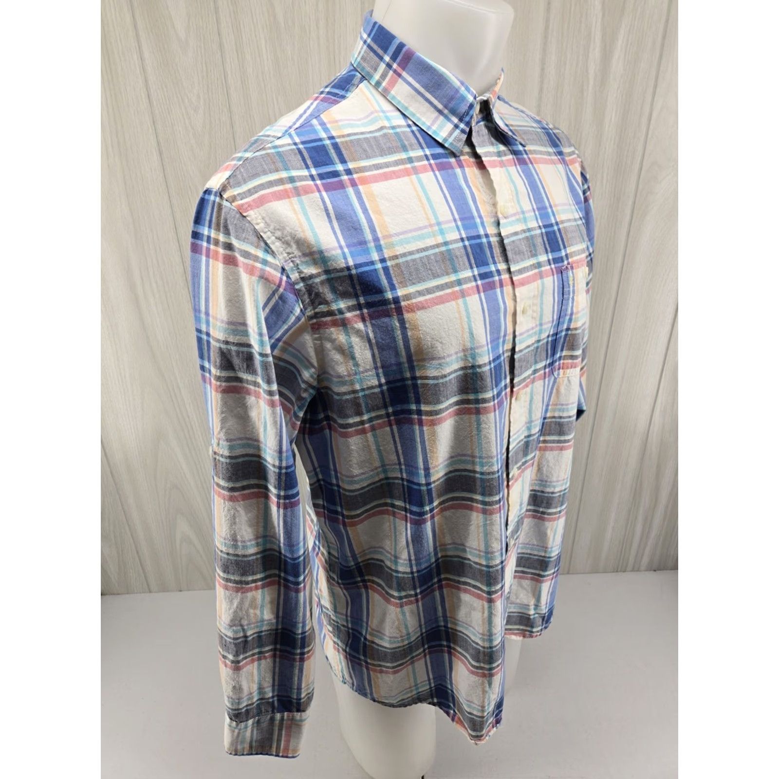 Izod IZOD Shirt Mens M Pastel Saltwater Long Sleeve Relaxed Classics Button Up Multicolor Plaid Beach Modern 90s Mens Size US M / EU 48-50 / 2 - 7 Thumbnail