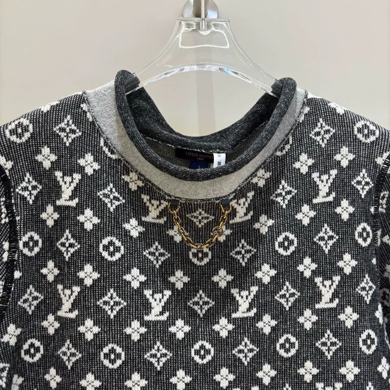 Louis Vuitton Louis Vuitton Wool 23ss full print crewneck long-sleeve sw Size US S / EU 44-46 / 1 - 3 Thumbnail
