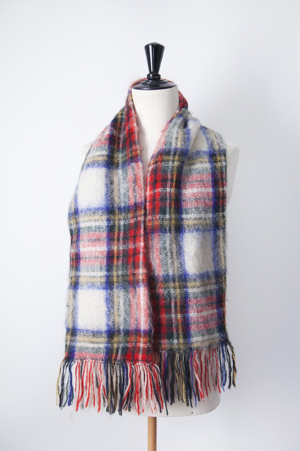 Balenciaga AW08 tartan wool & mohair scarf Size ONE SIZE - 4 Thumbnail