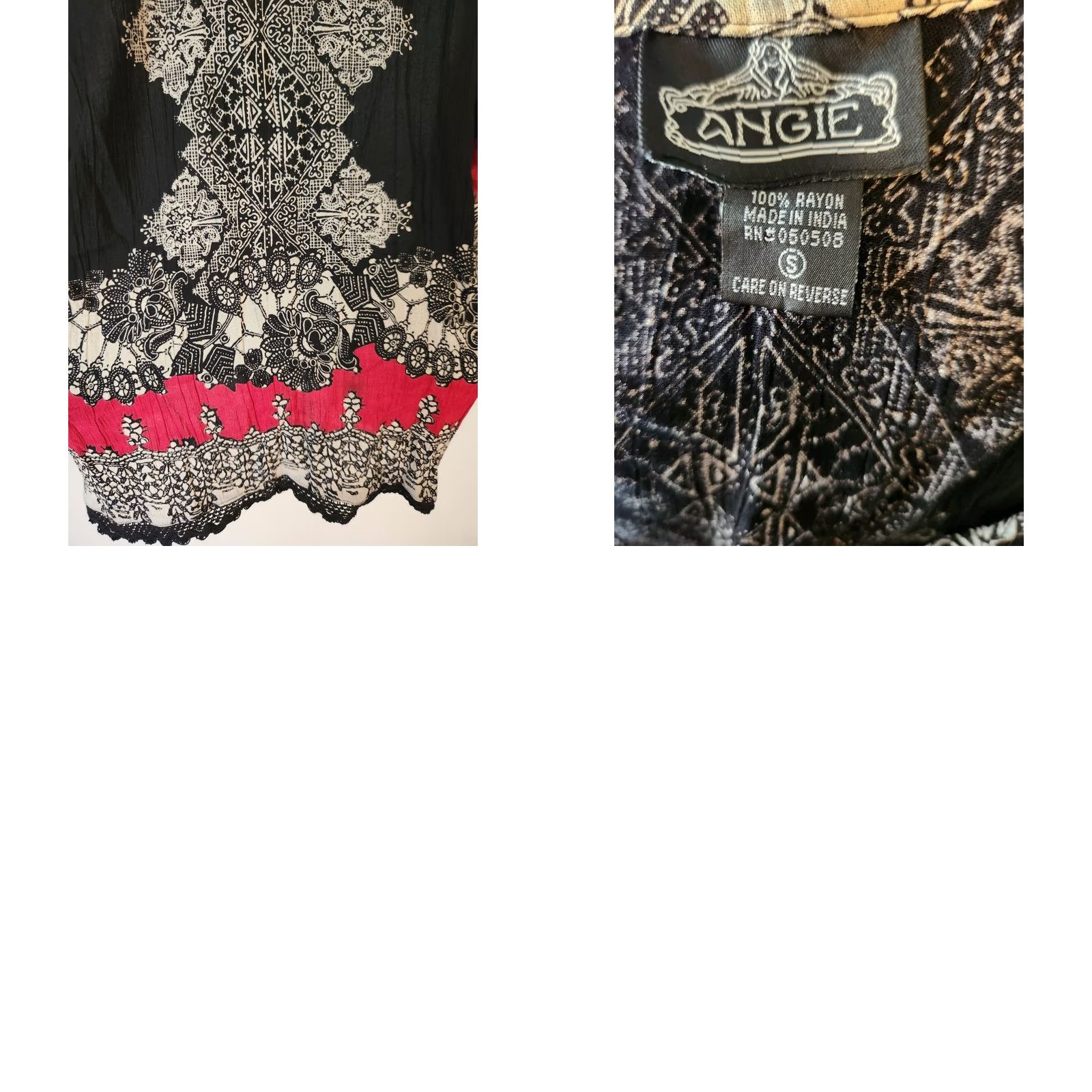 Bell Angie Blouse Shirt Womens S Black Crochet Tassel Bell Sleeve Hippie Boho Basic 90s Style Casual Party/Cocktail Size S / US 4 / IT 40 - 8 Thumbnail