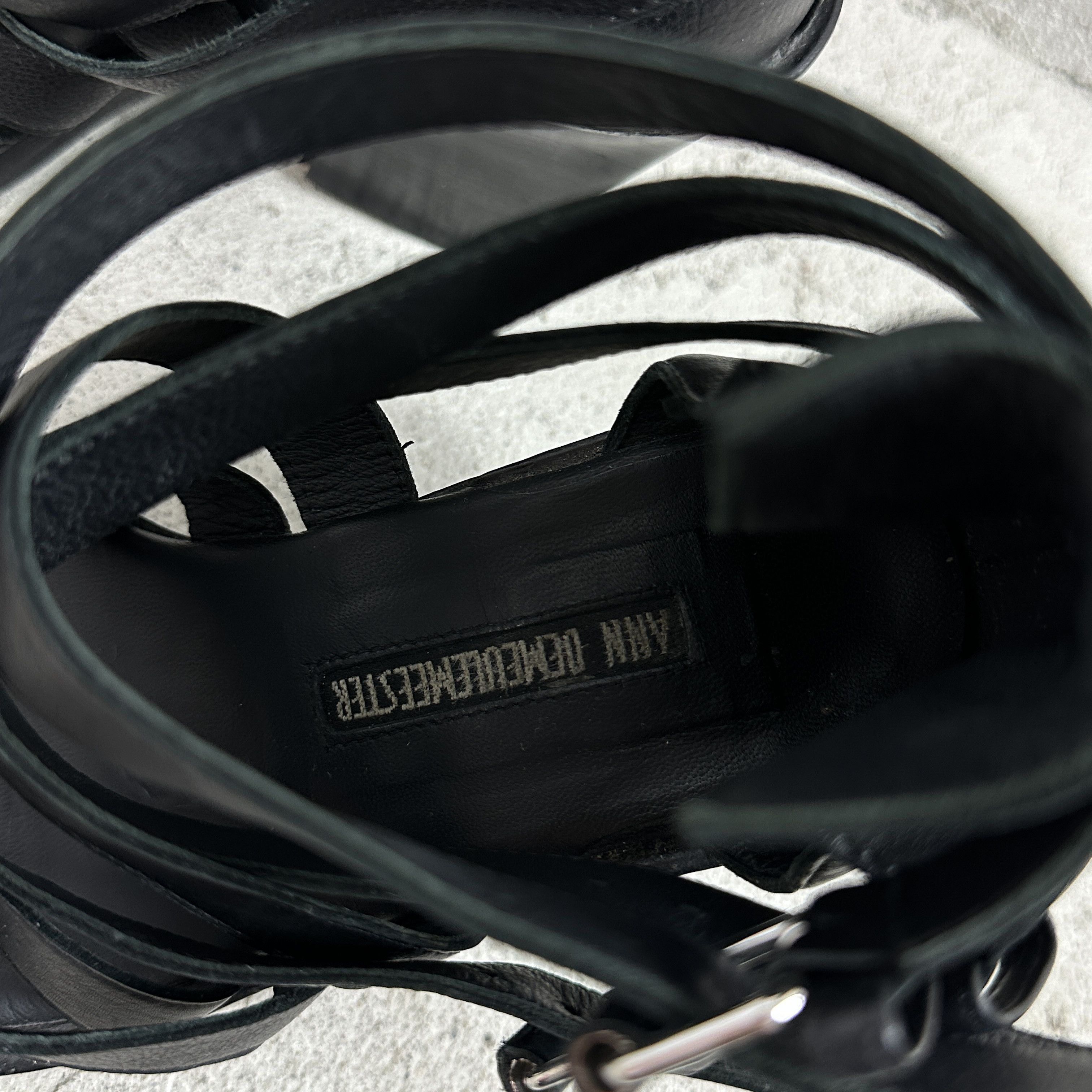 Ann Demeulemeester × Vintage Vintage Leather Opium Grunge Strapped Bondage Heels 00s Size US 7 / IT 37 - 11 Thumbnail