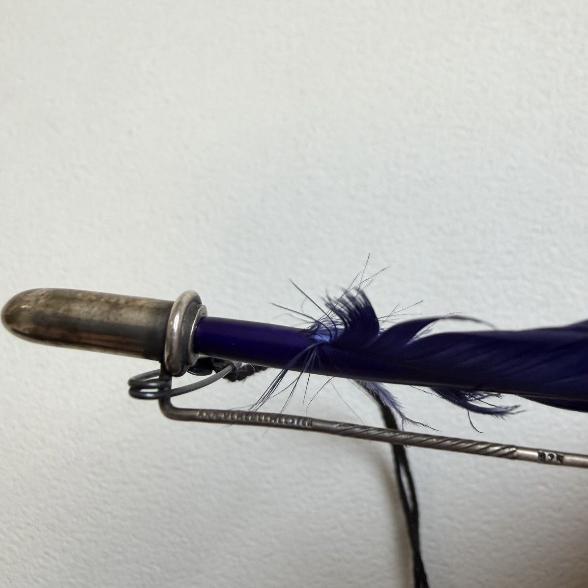 Ann Demeulemeester ‘Blue Feather’ Silver Pin Brooch Size ONE SIZE - 12 Thumbnail
