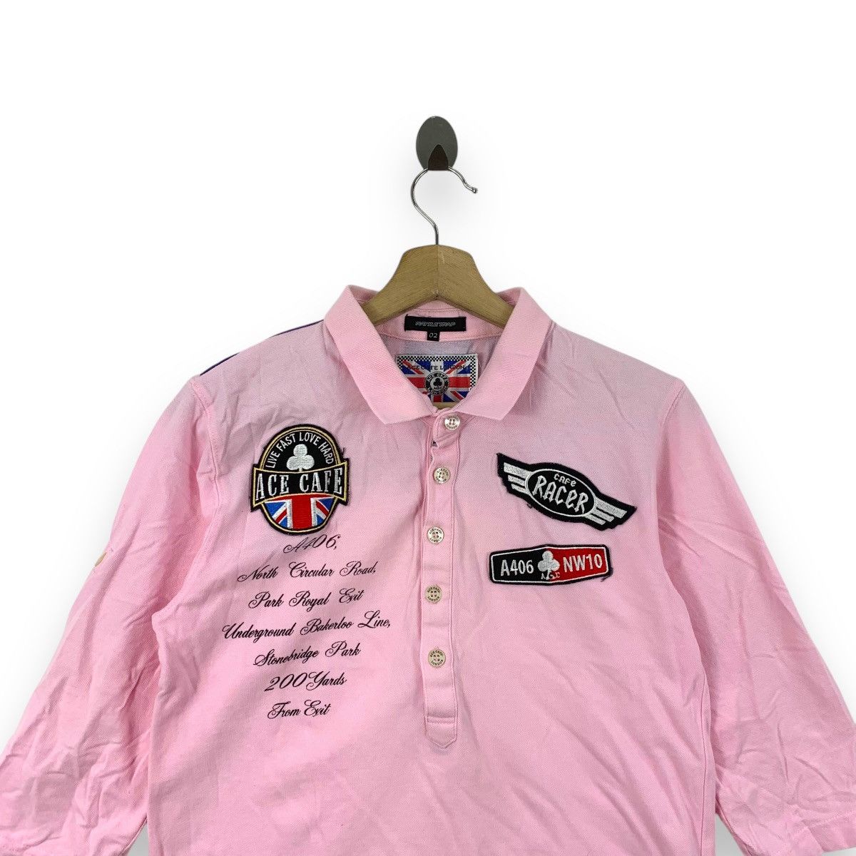 Vintage RATTLE TRAP Cafe Racer London Motorcycle Polo Tee Size S / US 4 / IT 40 - 2 Thumbnail