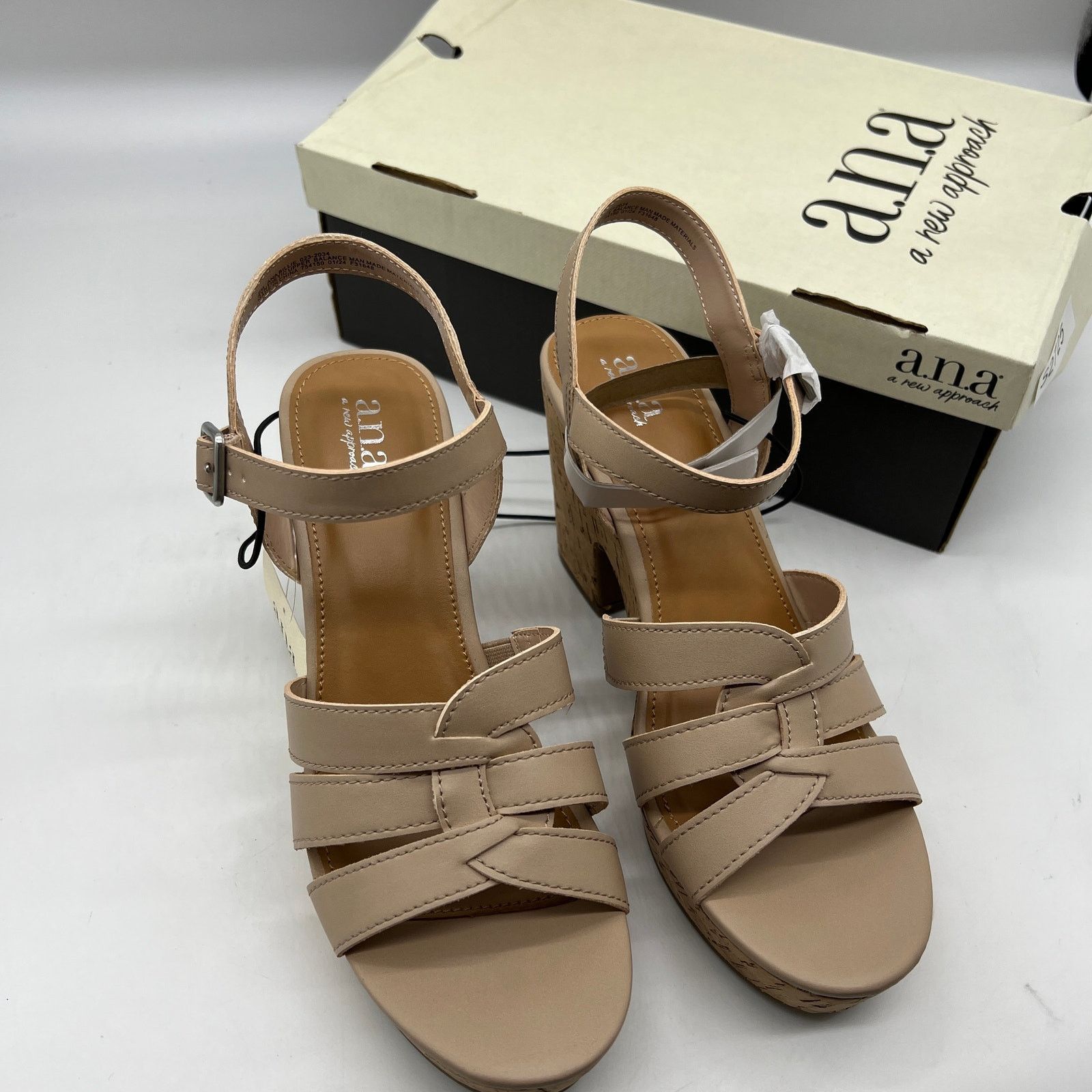 Other a.n.a Womens Billie Heeled Sandals Nude Color Size 9M Size US 9 / IT 39 - 2 Thumbnail