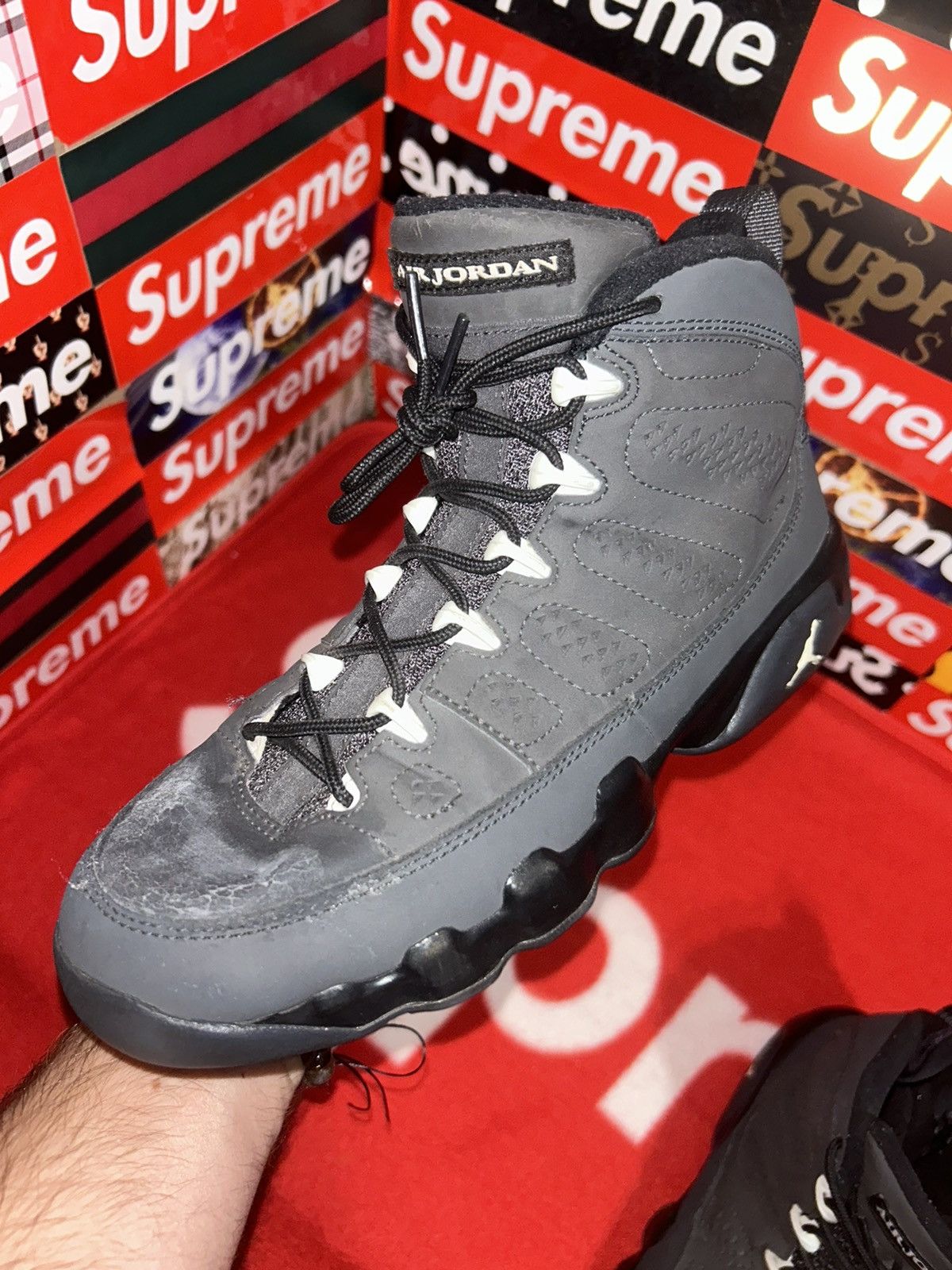 Jordan Brand Nike Jordan 9 Retro Anthracite 9 (GS) 302359-013 size 5.5y Size US 5.5 / EU 38 - 9 Thumbnail