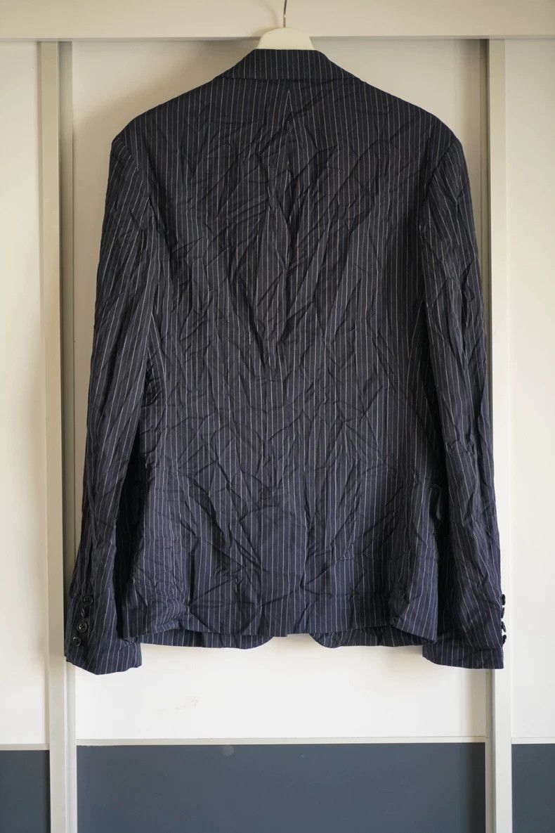 Yohji Yamamoto Yohji Yamamoto Yohji Yamamoto Striped Wrinkled Suit Jacket Size US M / EU 48-50 / 2 - 2 Thumbnail