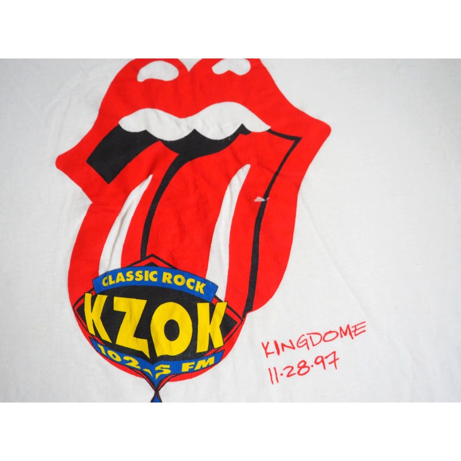 Vintage VTG 90s The Rolling Stones White Tee T-Shirt XL Shirt Men Seattle Kingdome Rock Band Graphic Tee 1990s Decade Glam Rock Size US XL / EU 56 / 4 - 4 Thumbnail