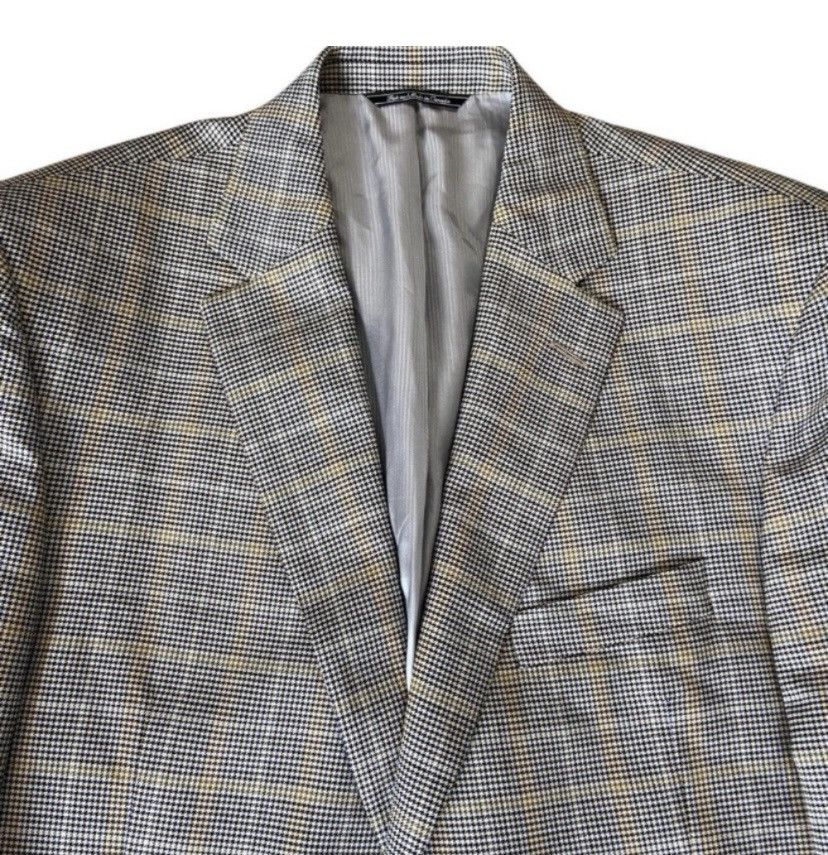 Jack Victor Jack Victor 44R 100% Wool Beige Houndstooth Worsted Wool 44R Size 44R - 2 Thumbnail